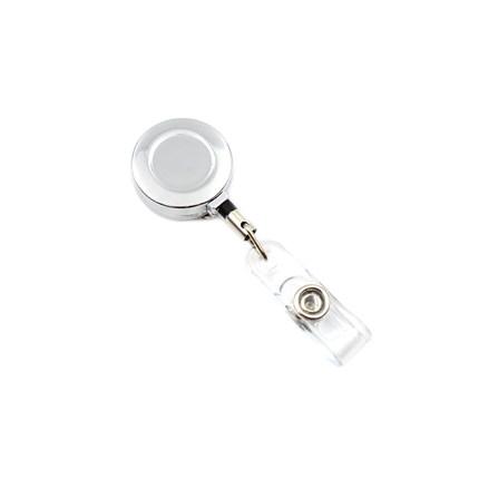 Unique Silver Metal Retractable Pull Key Chain Reel ID Badge Lanyard Name Tag Card Badge Holder Reel Recoil Belt Clip