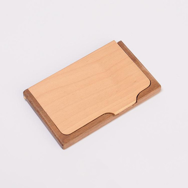 High Grade Wooden Card Holder Concise Style Credit Cards Storage Box Office Worker Supplies Business Affairs Gift 14js ff