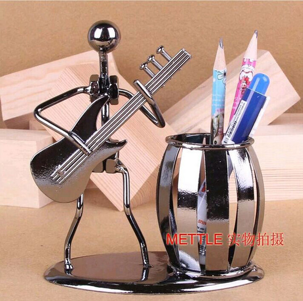 Wholesale-Popular Creative metal Pen holder Vase Pencil Pot Stationery Desk Tidy Container office stationery supplier business craft Gift