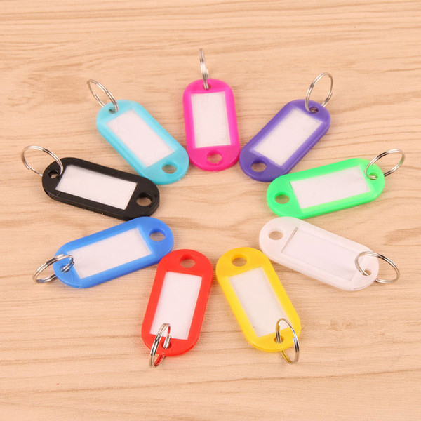 Muli-colors Plastic key Fob Pet ID Luggage Tags Pet Name labels w key ring for Home School and Hotel