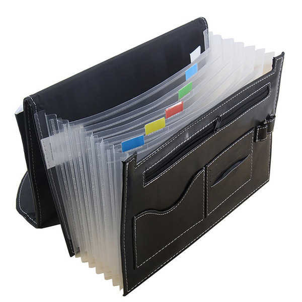 Expanding File Folder 7 Pockets, black Accordion A4 folder