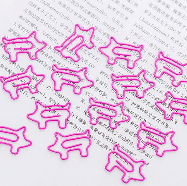 cute pink paper clips cartoons pigs flamingo shaped metal planner paper clips bookmarks filing supplies school office supply