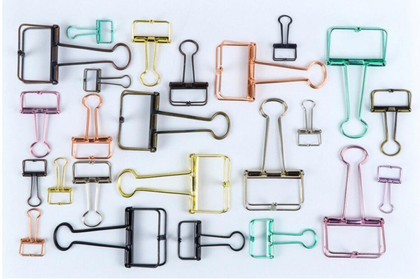 Binder Clips - 3 Sizes Large Medium Small, Colorful Metal Wire Binder Clip Paper Clamps Foldback Clips for Office Schools Kitchen Home Usage