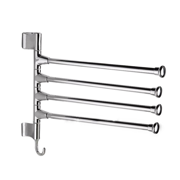 Wall-Mounted Swing 4-Arm Kitchen Towel Rack,Stainless Steel