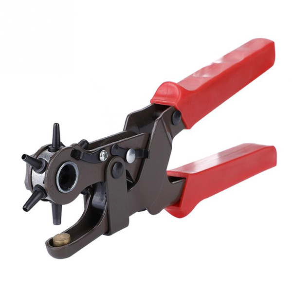 Revolving Leather Hole Punch Plier Leather Belt Cut Eyelet 6 Sizes (Enhanced Version)