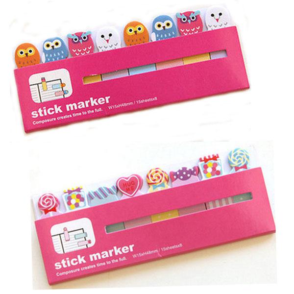 1pc Owl/lollipop Sticker Paste Bookmark Point It Marker Memo Flags Sticky Notes