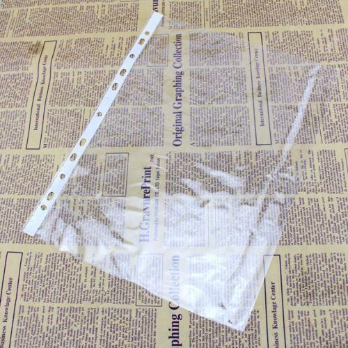 100pcs PP Clear Plastic Paper Sheet Page Protectors A4 8-1/2