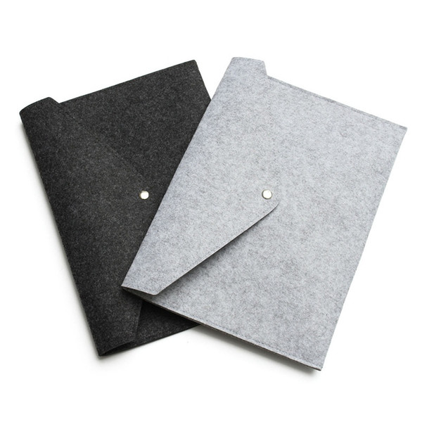 high quality Felt button design File Folder Durable Briefcase A4 Document Bag Paper File Folders Stationery Store School Office Supplies