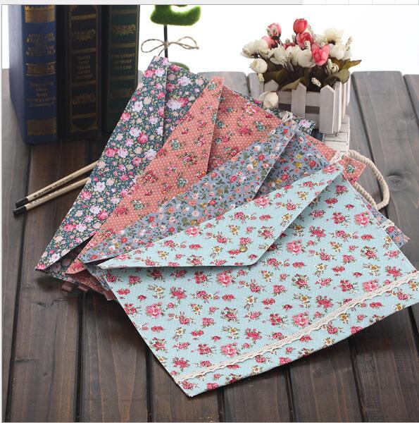 Cute Korean Style Little Flowers Fabric A4 File Folder Document Filing Bag School Office Supply Storage Bag