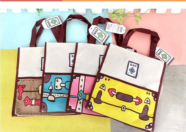 Document Bag Oxford Zipper Cute Cartoon Handbag Folder For Documents Holder Organizer For The Office School Student Helper