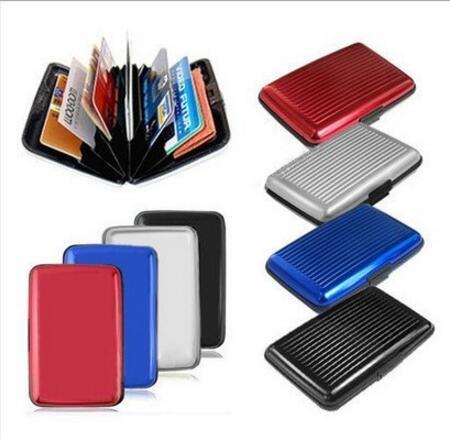 Aluminum Alloy Mini Briefcase Card Holders Upscale Stripe Water Resistant Aluma Wallet Colorful Card Cover Case New