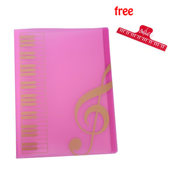 Best Selling Pockets Music Sheet File Folder Music Holder A4 Size 40 Pockets - Pink