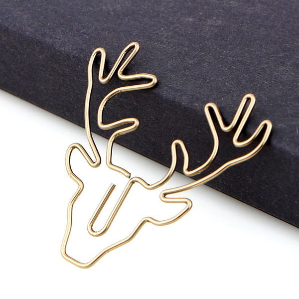 8pcs/lot Vintage Deer Paper Hollow Out Metal Binder Clips Notes Letter Notebook Bookmark Pin School Students Office Stationery