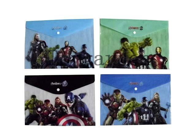 New arrival Free Shipping 120 pcs mixed The Avengers Cartoon Filing Products Translucent Plastic Paper Bags For Best Gifts