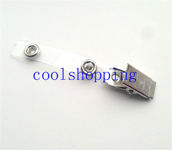 Badge Clip ID Card Certificate Holder Plastic PVC Strap with 2 holes Metal Clip