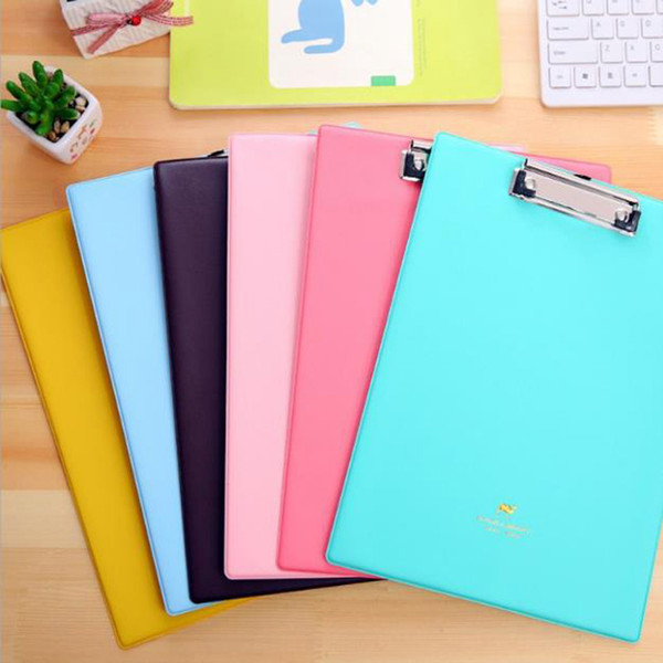 Many color paper cardboard a4 file clip writing board document folder for office and school use