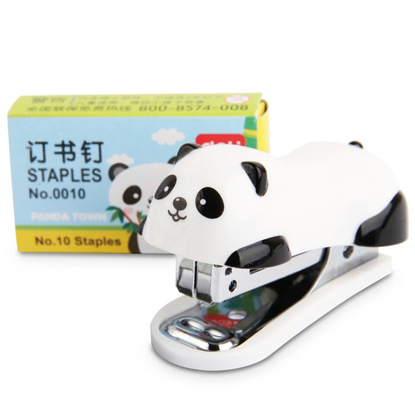 Stapler Set Mini Cartoon Panda Stationery School Office Supplies Paper Binding Binder Book Staples Gift for Girls Boys