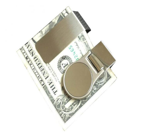 Wholesale 50pcs Blank Money Clip/Credit Card Holder Silver Stainless steel Money Wallet Clip Clamp Card Holder Free Shipping