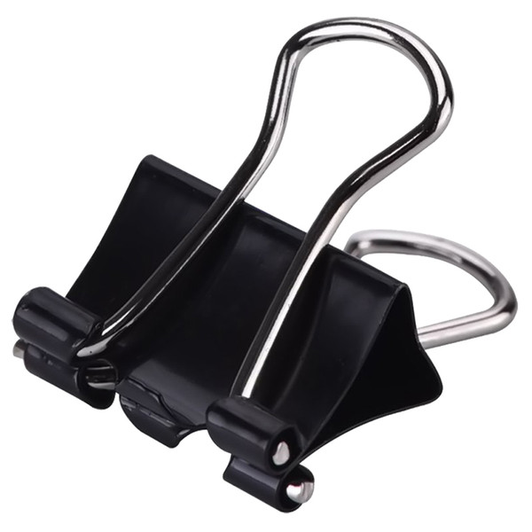 Mini Metal Paper Binder Clips, Black+Silver, 2 * 40 Pieces (19 mm)