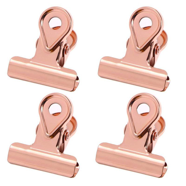 20PCS 20MM Metal Bulldog Clips Hinge Clips Utility Clamps for Pictures Photos Money Files Organizing Home Office Use (Rose Gol