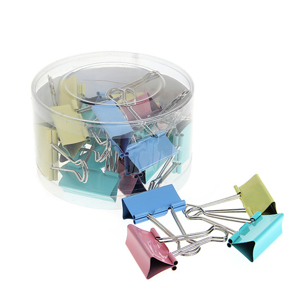 24Pcs Colorful Metal Binder Clips File Paper Clip Office Supplies 41mm Width