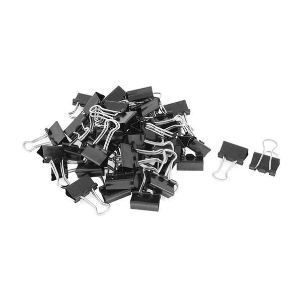 Metal spring Binders Clip for Paper document Office stationery paper clips 15mm 48pieces Black