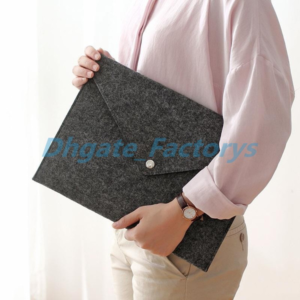 Durable Button Folders Filing Supplies A4 Felt File Pocket Creative Portable Archival Bag School Office Articles