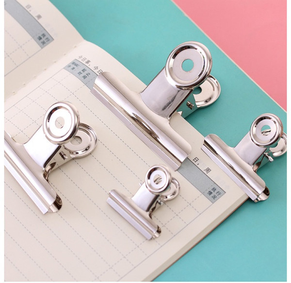 Round Metal Grip Clips Silver Bulldog Clip Stainless Steel Ticket Clip Bills Clip Office Stationery wen6550