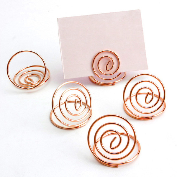 24 Pcs Table Number Holders Ring Shape Card Holder Circle Stereo Note Pad Menu Clips