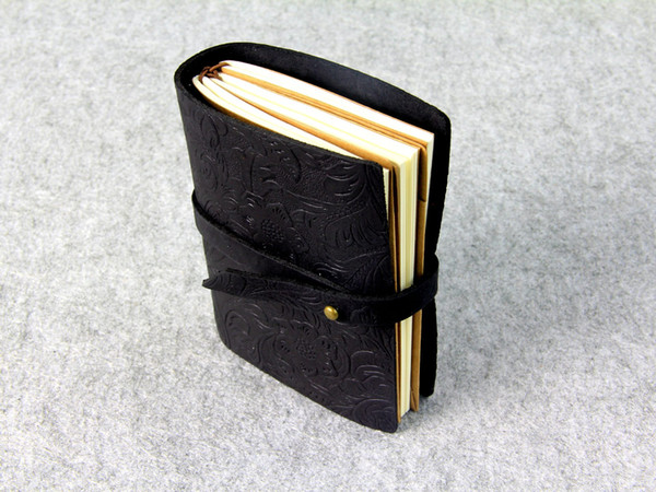 Mini Hand-made Genuine Leather Rope Notebook Vintage Traveler's Notebook Diary Paper Genuine Leather Handmade Sketchbook TPN022