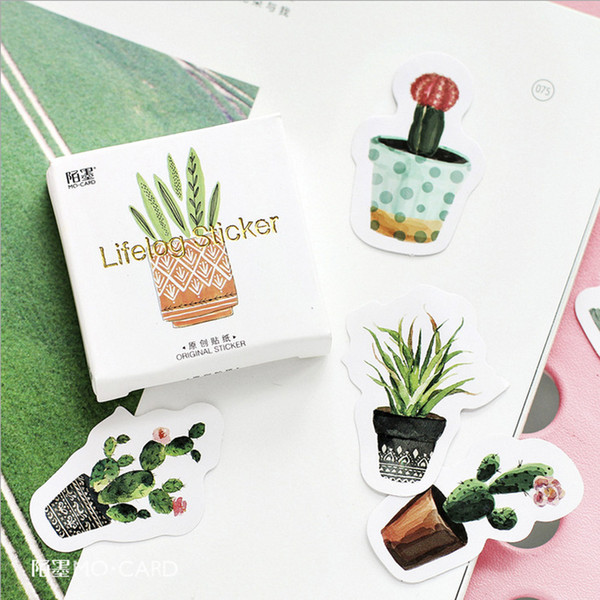 Cactus Mini Paper Sticker Decoration DIY Ablum Scrap Label Sticker Kawaii Stationery 45 Pcs/lot