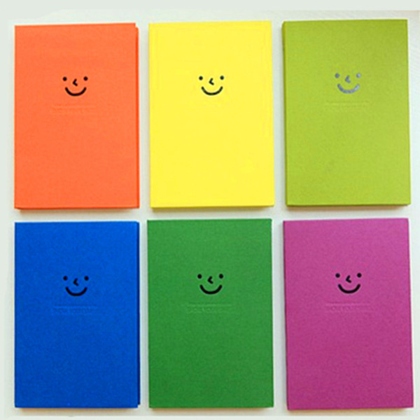 South Korea stationery pure color hard cover notebook A5 Blank pages smile diary 120 sheets notebook