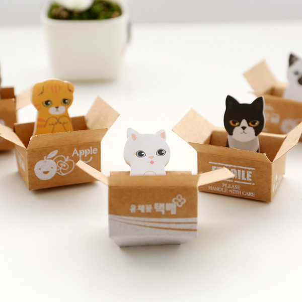 Kawaii Cute Carton Cat Kitty Memo Pads Sticky Notes Stickers Label Stick School Office Stationery Message Planner Writing.30pcs\