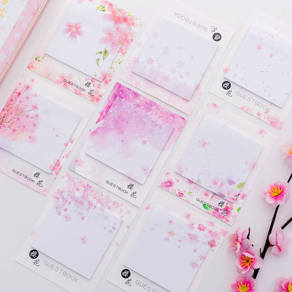 48 Pcs/Lot Sakura Flower Sticky Notes And Memo Pads Post Diary Planner Marker It Stickers Guestbook Office School Supplies