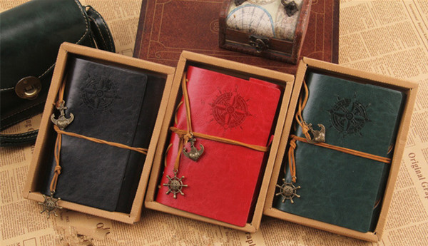 Vintage Leather Travel Journal Notebook Anchor Rudder Decoration Notebook DHL Free Shipping