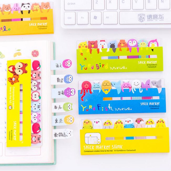 cartoons animals sticky notes cute creative memo pads bookmarks note paper stickers school office supplies stationery