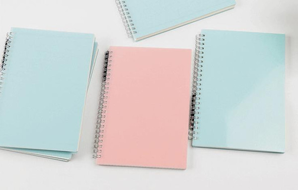 Small fresh and simple pink, blue student workbook transparent matte PP coil A5 B5 strap notebook