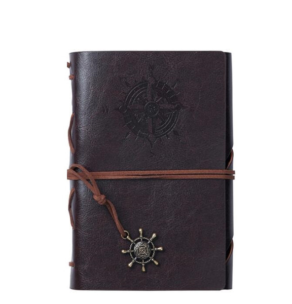 A5 spiral school Notebook Traveler Journal Diary Book Vintage Pirate Anchors Pu Leather Note Book Cowhide paper noepads Xmas Gift