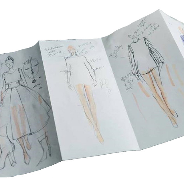 Women Fashion Template Paper Panel Flexible Sketchpad Womens Figure for Fashion Designers; 9 Pages per Panel (Total 6 Panels)