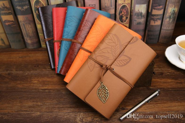 Vintage Leaf notepad Creative student Notebook Classical Travel Diary With Leaf Loose Sheet Vintage Gift blank sketches kraft papers SN1175