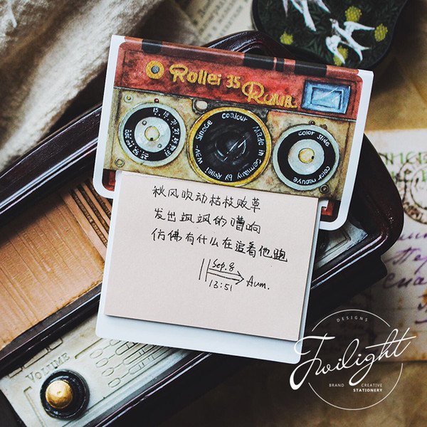 2019 New 24 Pcs/lot Vintage Typewriter Camera Diary Sticky Notes Chinese Flower Memo Pad Stickers Stationery Office School Supplies