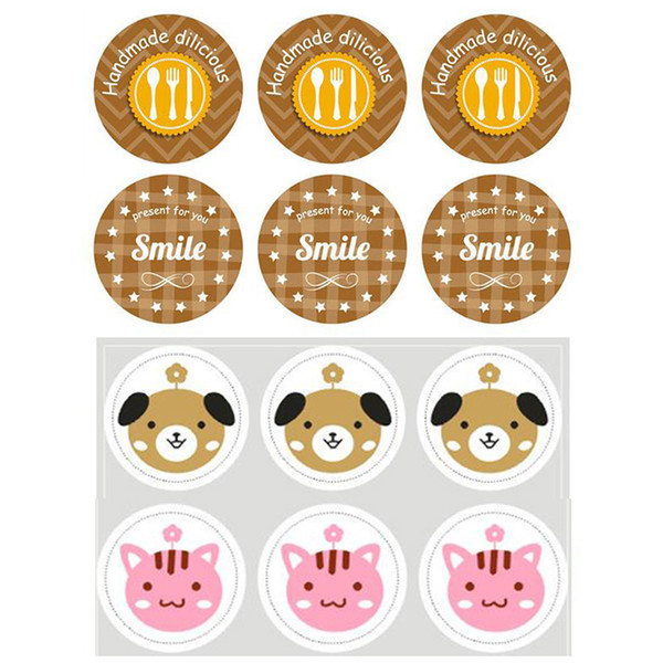 Cute 20sheet Label Sealing Paste Sealing Sticker Baking Cookies Packaging Decorate DIY Sticky Free Shipping