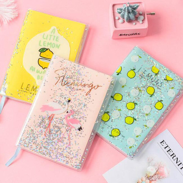 cute pvc cover planner notebook sequin unicorn flamingo monthly weekly planner agenda diary journal notebook school office supplies