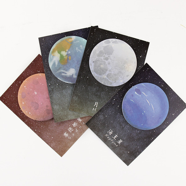 Wholesale- 2 PCS Beautiful Planet Memo Pads Sticky Notes Stick Paper Decor Sticker Bookmark Stationery Student School Office Supply