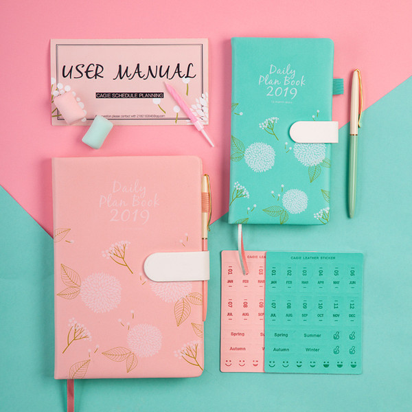 Agendas 2019 A5 Cute Notebook Daily Weekly Monthly Planner Organizer Stationery Paper Dokibook Travel Journal Diary Note Book