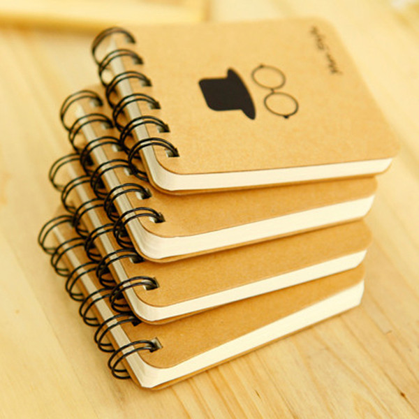 Pocket Notepads Cowhide Paper Coils Portable Notebook Beard Notepad Mini Journal Pocket Memos Office School Supplies VT1435