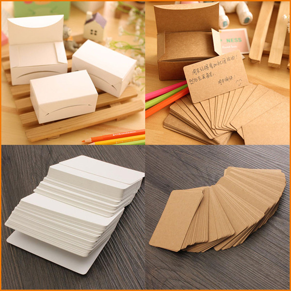 80 Pcs/Set Kraft Paper Card Message Memo Wedding Party Gift Thank You Cards Label Bookmarks Notes Papel Kraft Blanco Brown White