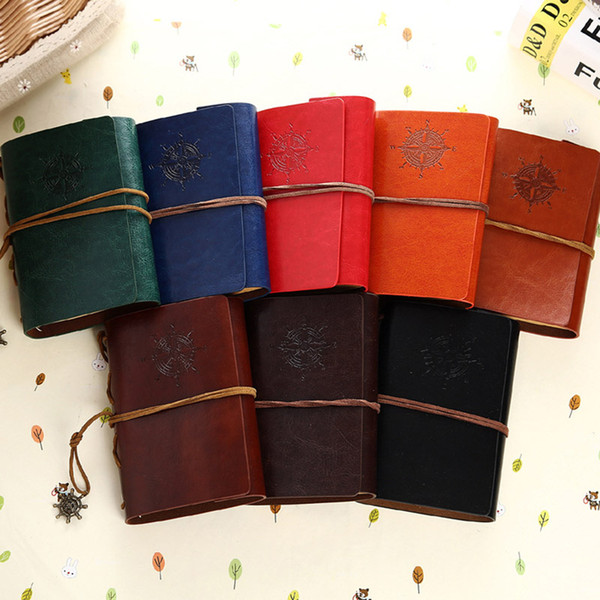 New Fashion Retro Design Leather Cover Notebooks Personal Diary Journals Agenda Kraft Paper Sketchbook Handmade Travel Notebook Gift