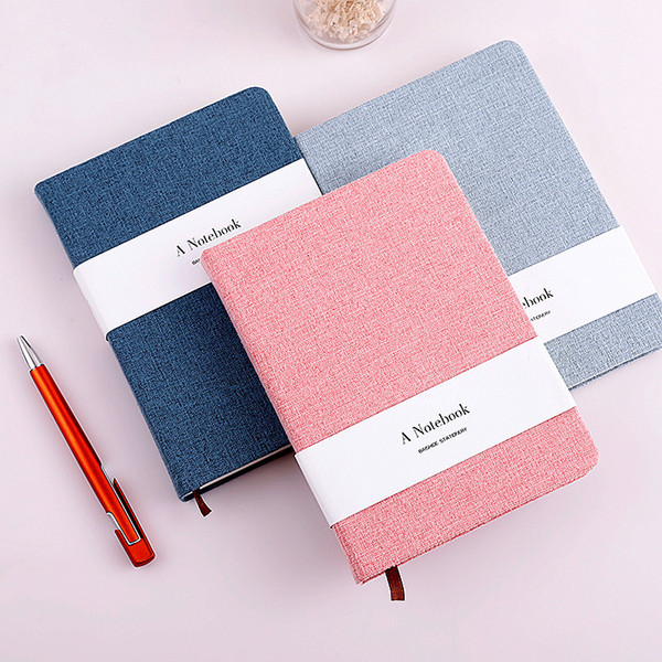 A5 A6 Simple Pure Color Cloth Hand Books Blank Pages Related To The Horizontal Notebook School Office Stationery Diary Book