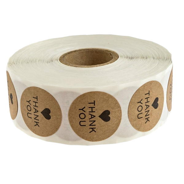 Round Kraft Wedding Thanks Decor Stickers Student Stickers Thank You Stickers/500 Labels Per Roll